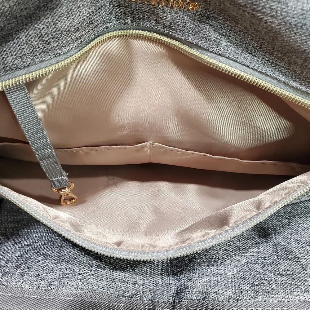 mommore Gray Breast Pump Diapaer Bag With Changing Mat